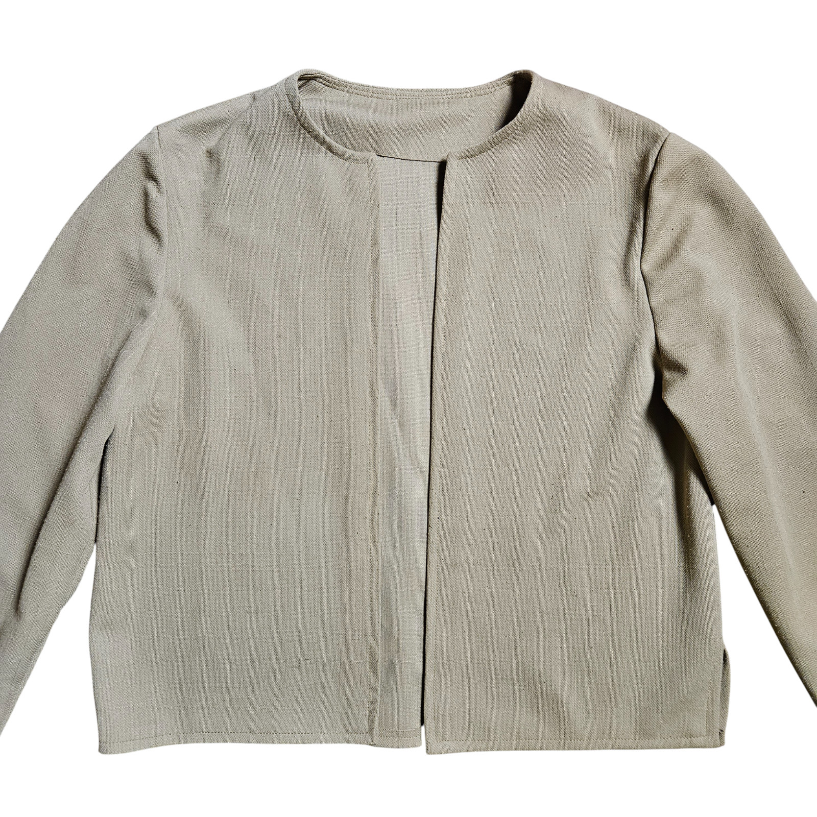 Vintage Long Sleeve Cropped Open Front Blazer Jacket M Minimalist Academia