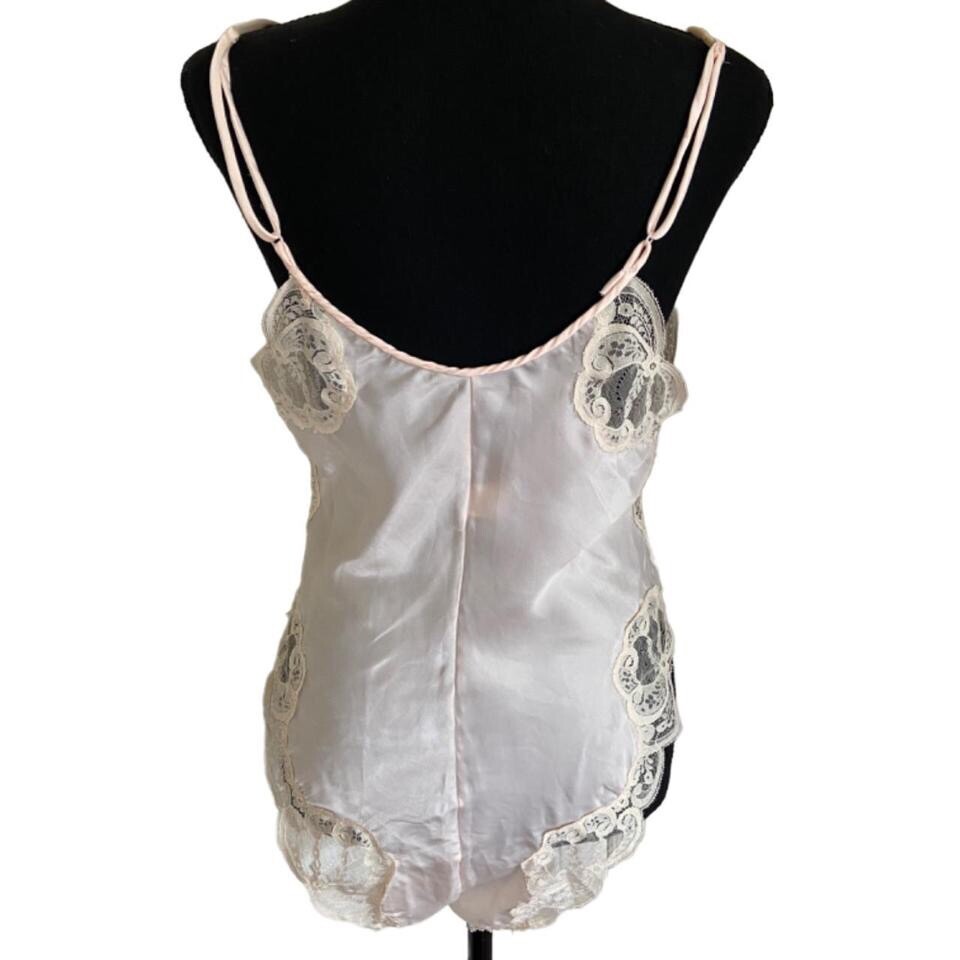 Vtg 60s 70s Wonder Maid Teddy Bodysuit Non Cling Teddie Lingerie 34 Lace Nylon