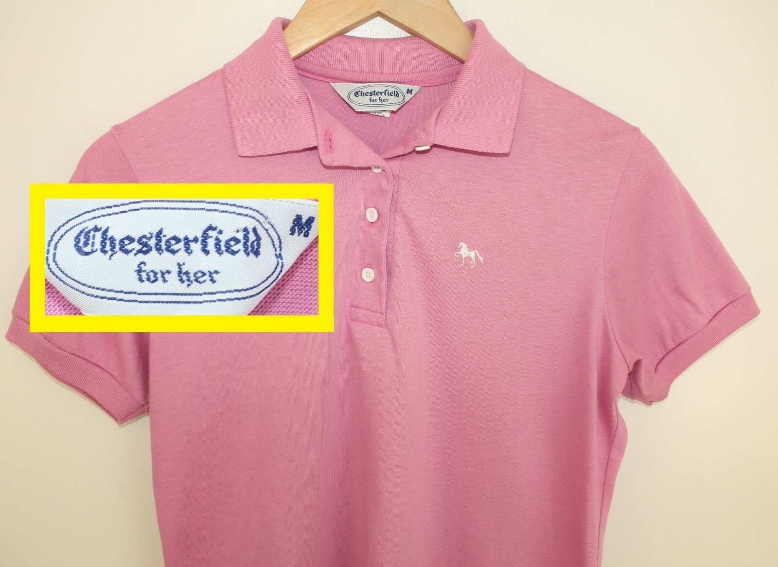 Chesterfield vintage women’s polo lavender purple pink cotton poly collared