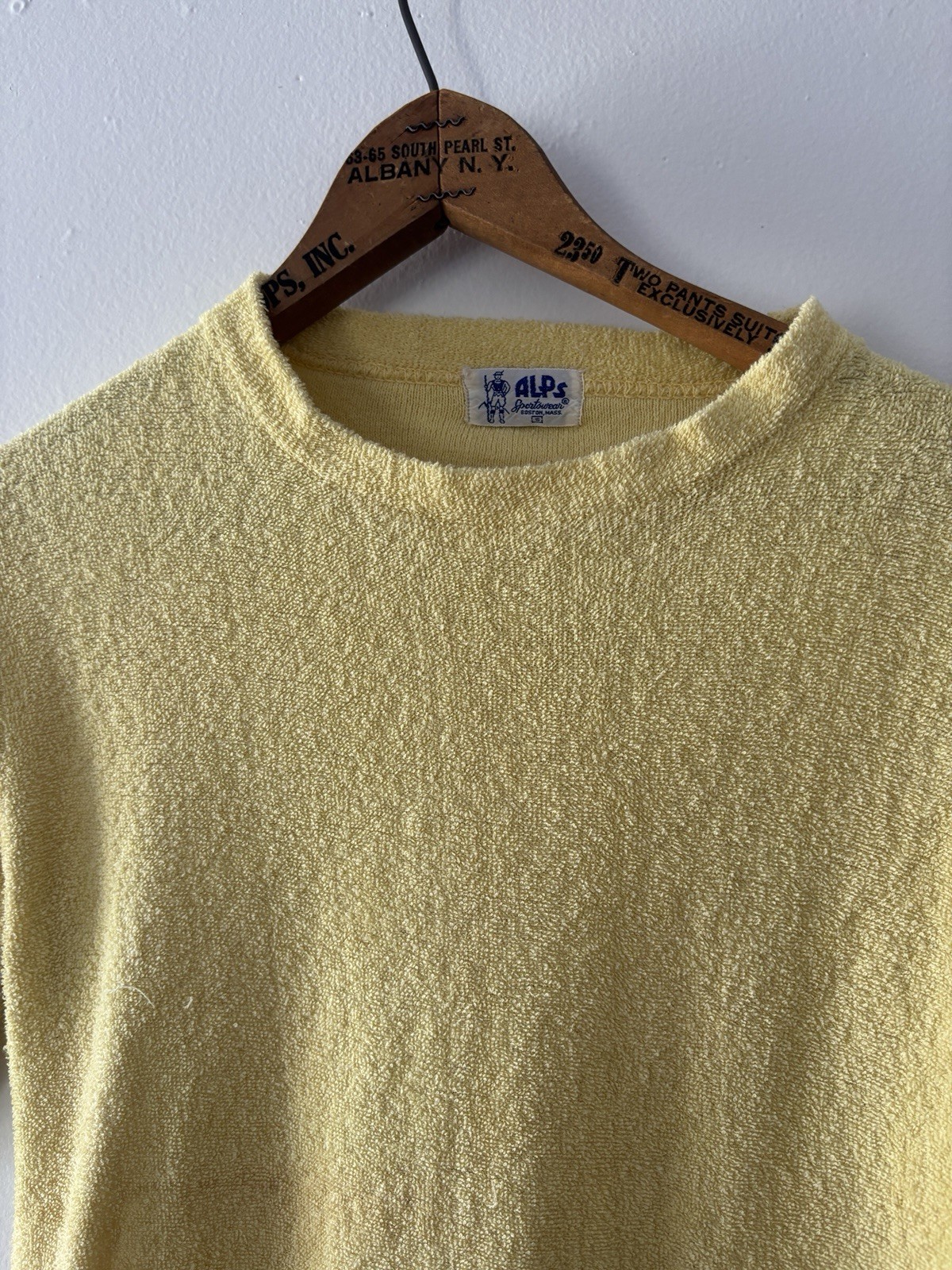 Vintage 50s 60s Alps Sportswear Terry Cloth T Shirt Tiki Surfer Unisex Small