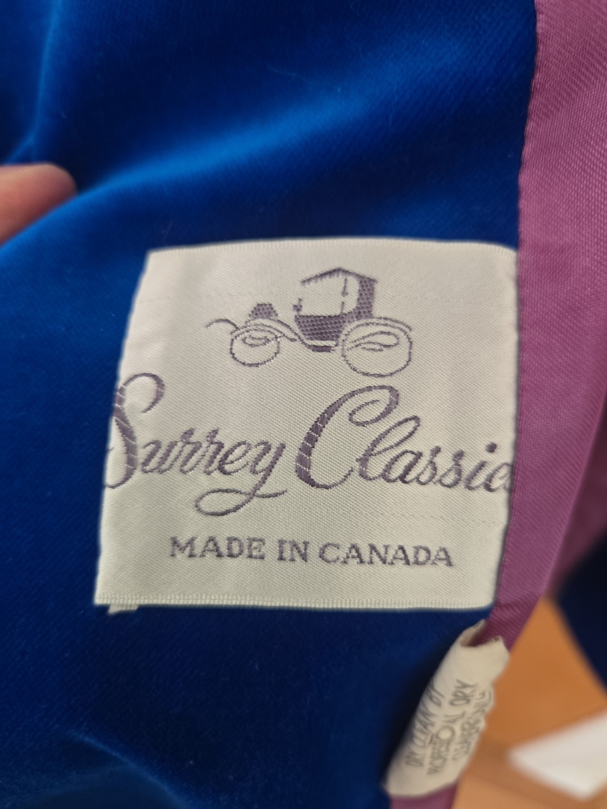Surrey Classics 1960’s Double Breasted Blue Velvet Coat Size 8 Rare