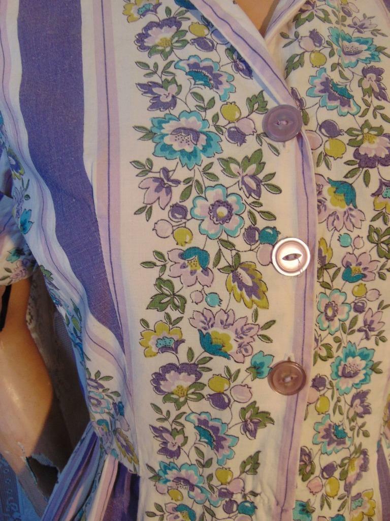50/60s BRENTWOOD FOR PENNYS FLORAL COTTON SHIRT WAIST DRESS 24 W