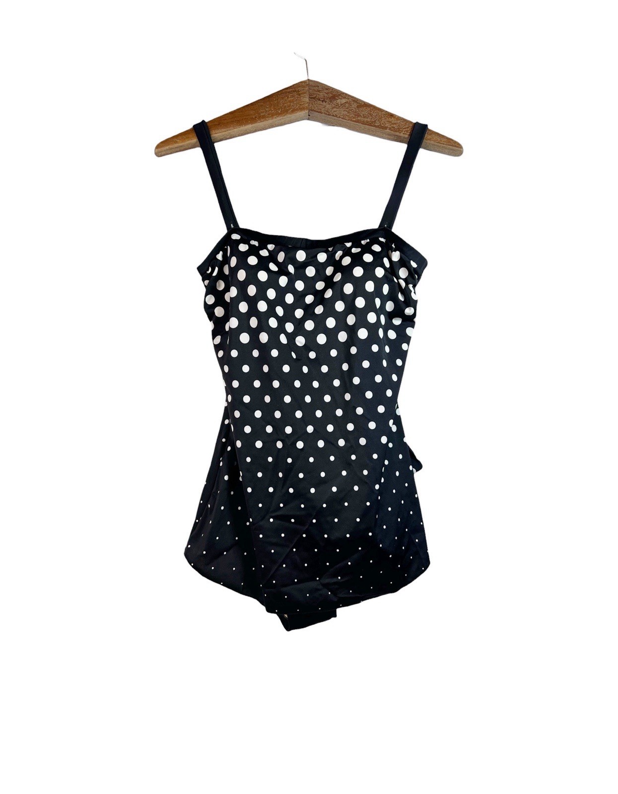 Vintage Maxine of Hollywood 80s 90s Black White Polka Dot One Piece Swim Suit 12