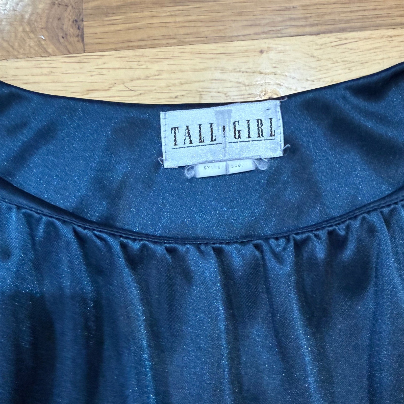 Vintage Tall Girl Blue Green Shimmer Bubble Hem Maxi Dress Sleeveless Oversized
