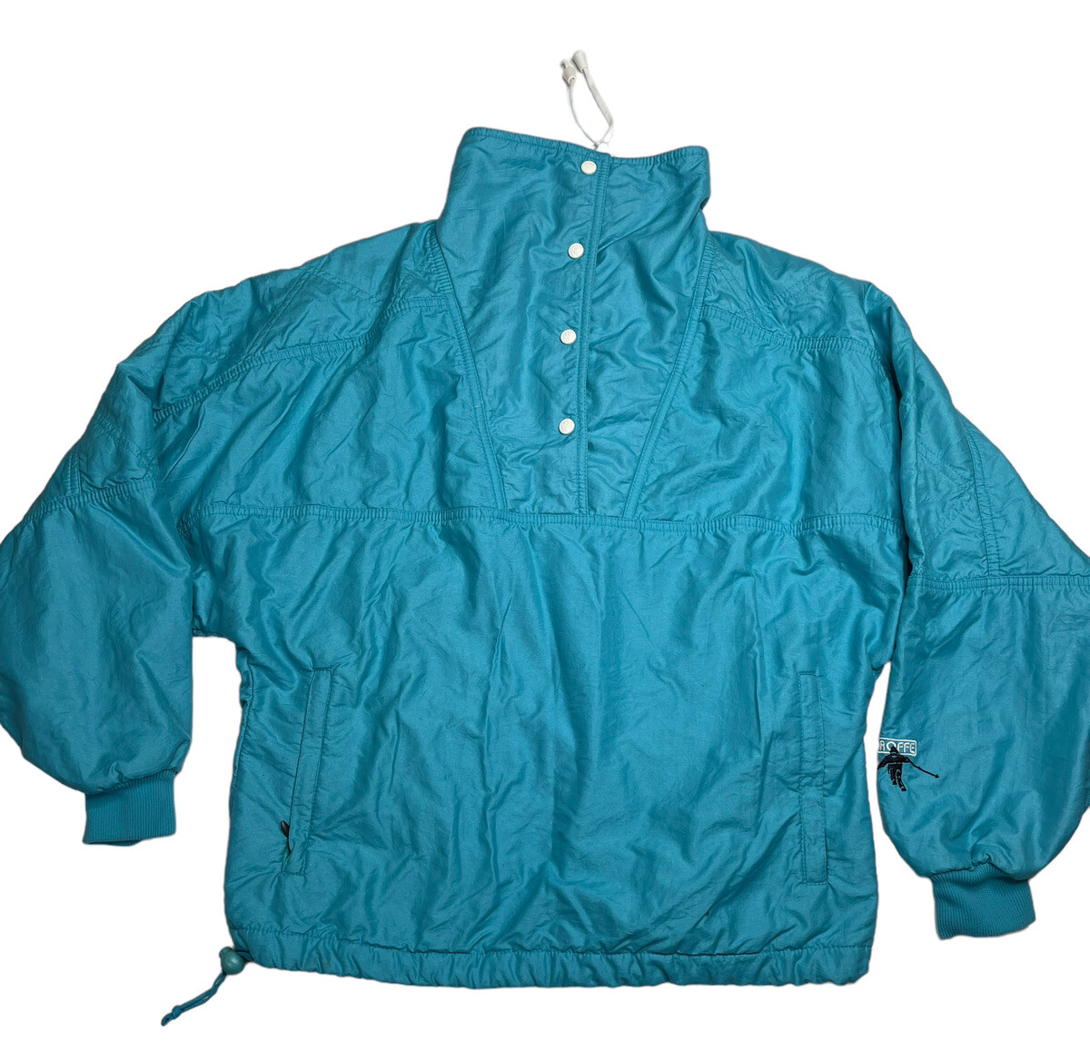 Vintage 80’s Roffe Ladies Duo Top Women S Pullover Windbreaker Teal Layered Look