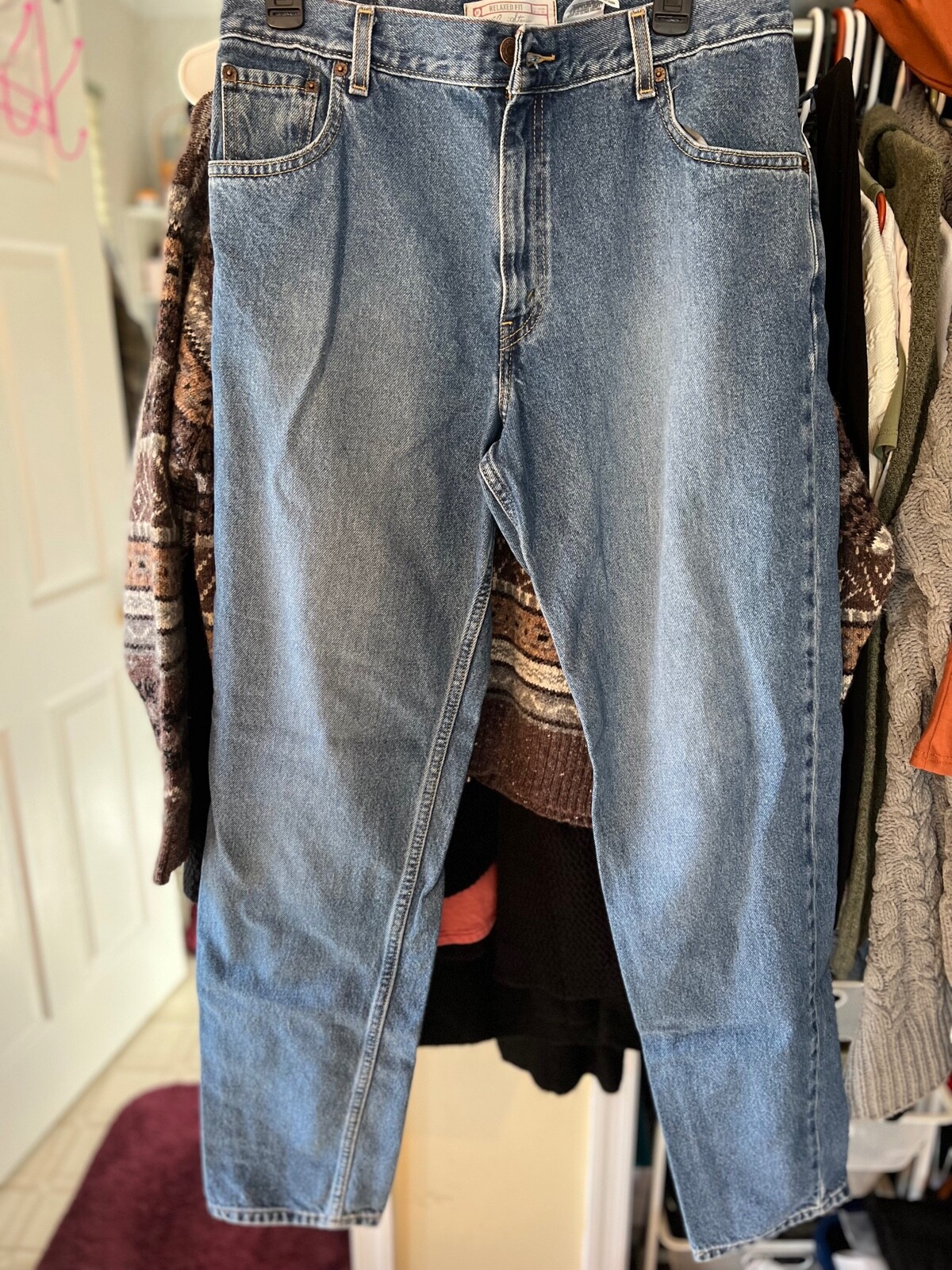 WJ3-LEVIS vintage WOMENS BLUE JEANS Relaxed fit, hi-waist, 14L 264