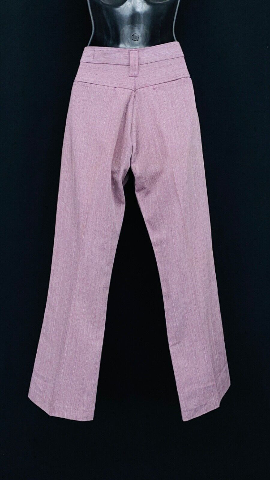 Vintage 1970s purple striped pants, straight leg slacks pleated Farah XS pink