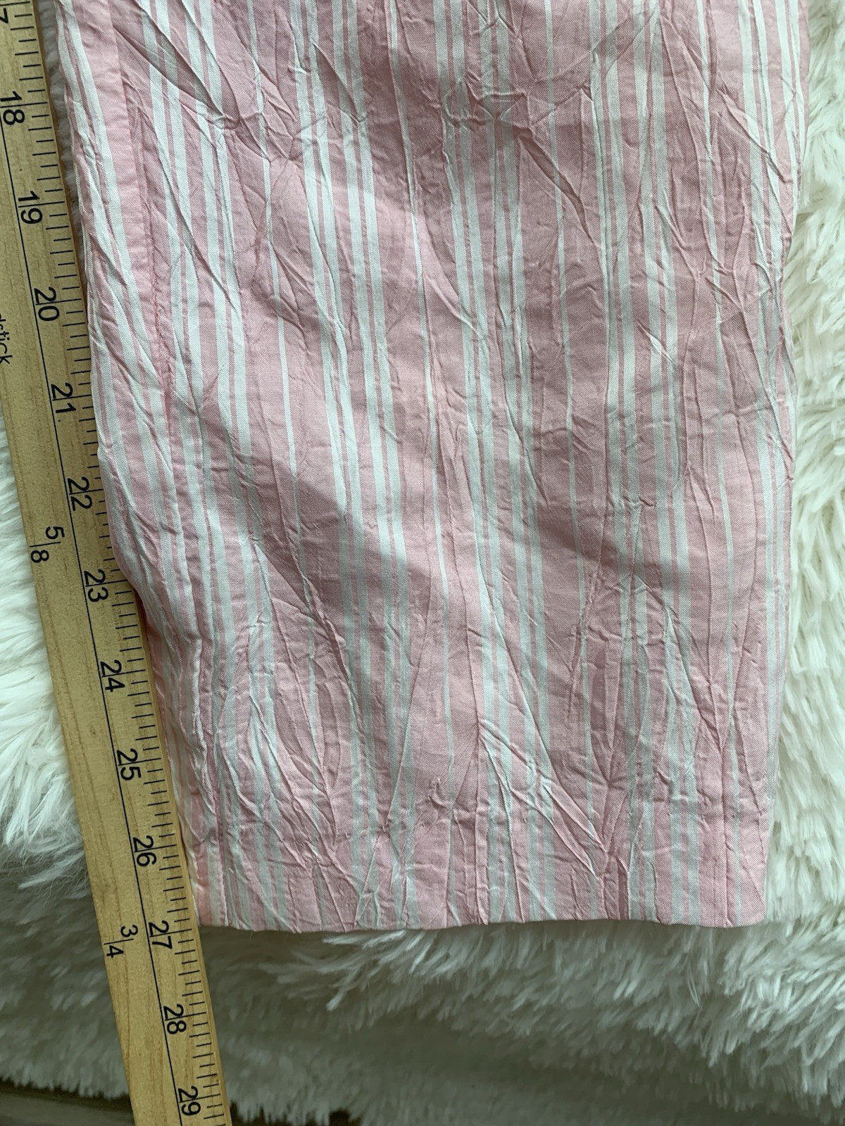 Vintage L Rothschild San Francisco Pink Striped Jumpsuit Pockets Collared Sz 12