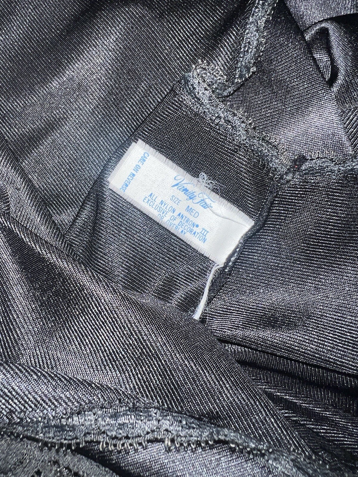Vintage Vanity Fair Nightgown Black Maxi Sleeveless Front Slit Lace Rare Cut M