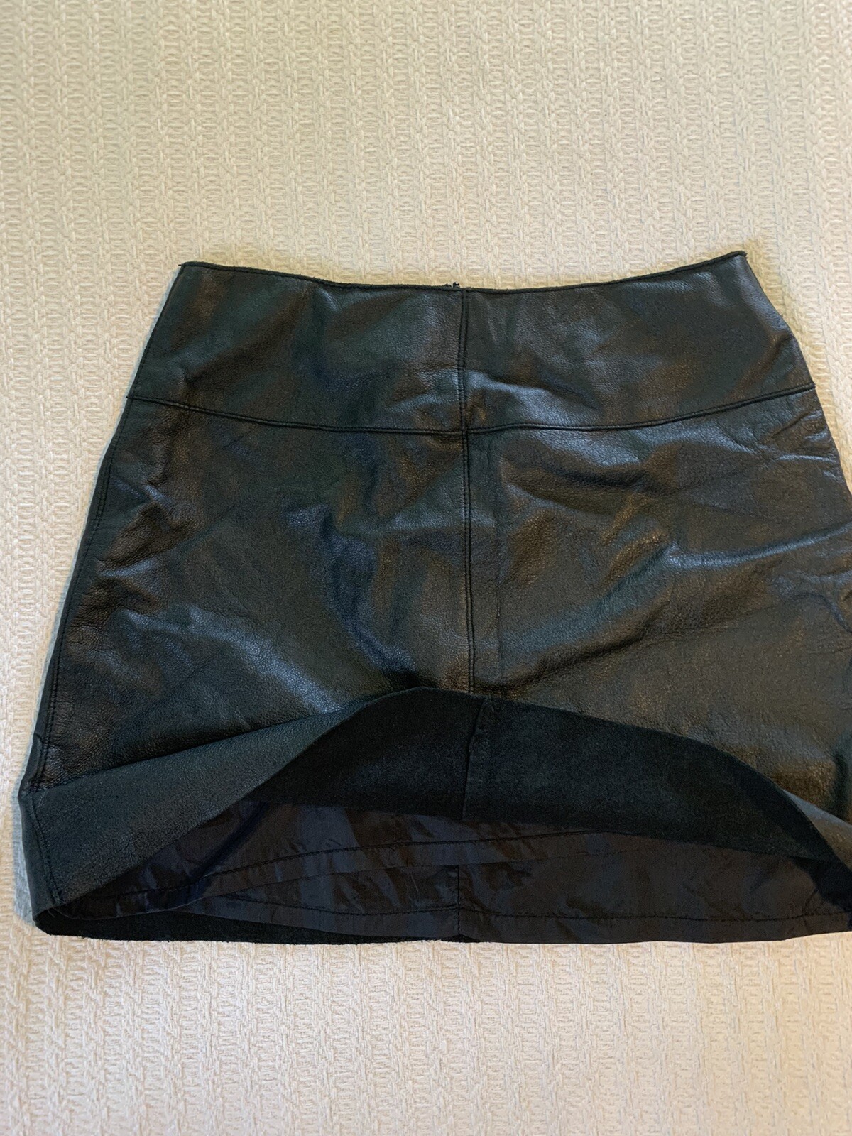 Vintage 80s 90s Wilson’s Black Leather Mini Skirt Metal Biker Grunge Rocker Club