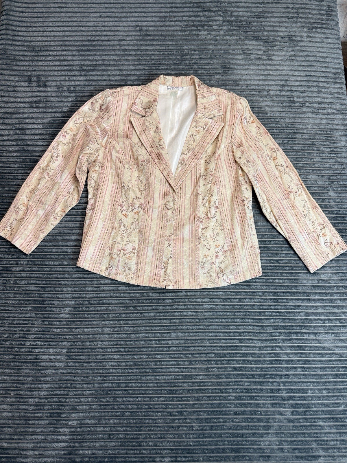 Vtg Dress Barn Floral Blazer Size 1x