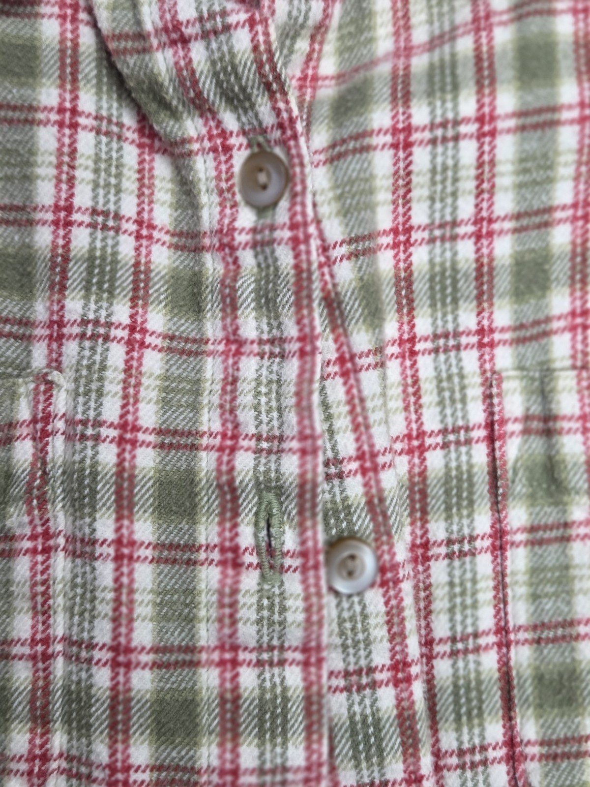 Vintage Woolrich Womens Extra Large XL Plaid Green Red Flannel Long Sleeve Shirt