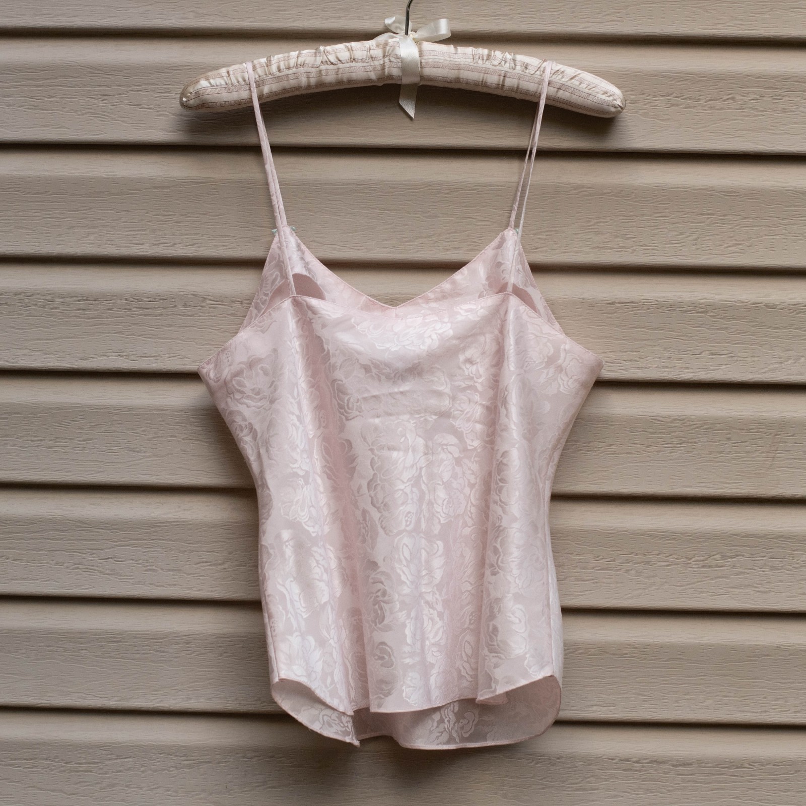 Vtg Y2K Erika Taylor Cami Top M Floral Satin Jacquard Romantic Dainty Coquette