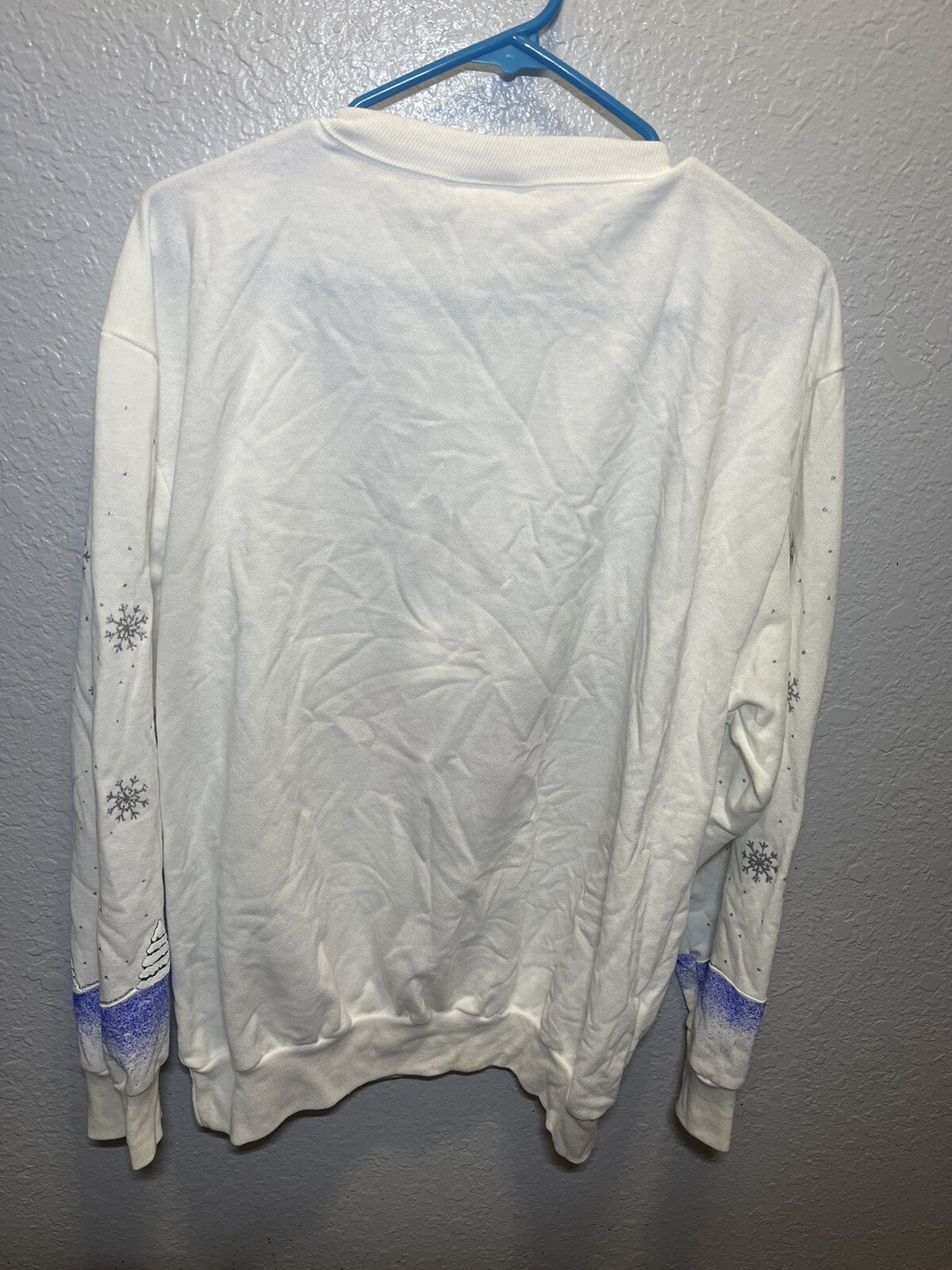 Holiday Time Christmas Sweatshirt Snowman Glitter Made in USA Vintage Sz XL