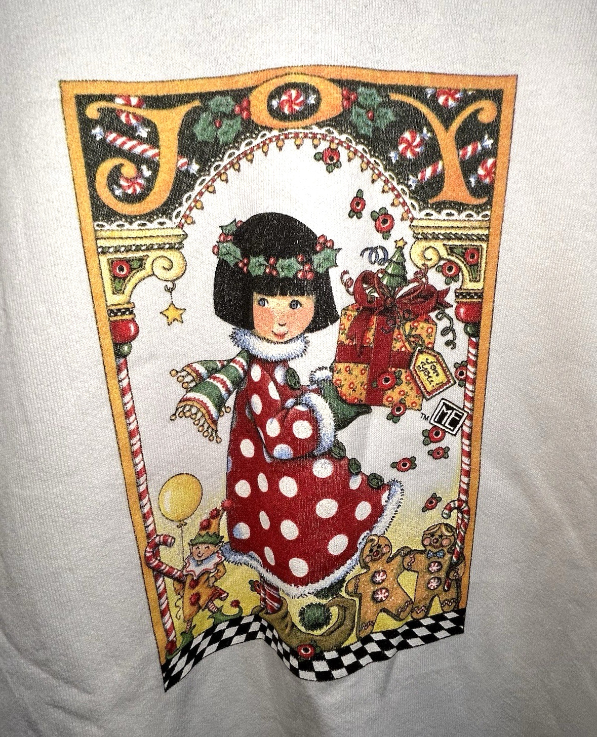 Vintage RARE NWT Mary Engelbreit Christmas Sweatshirt Sz Large See Description