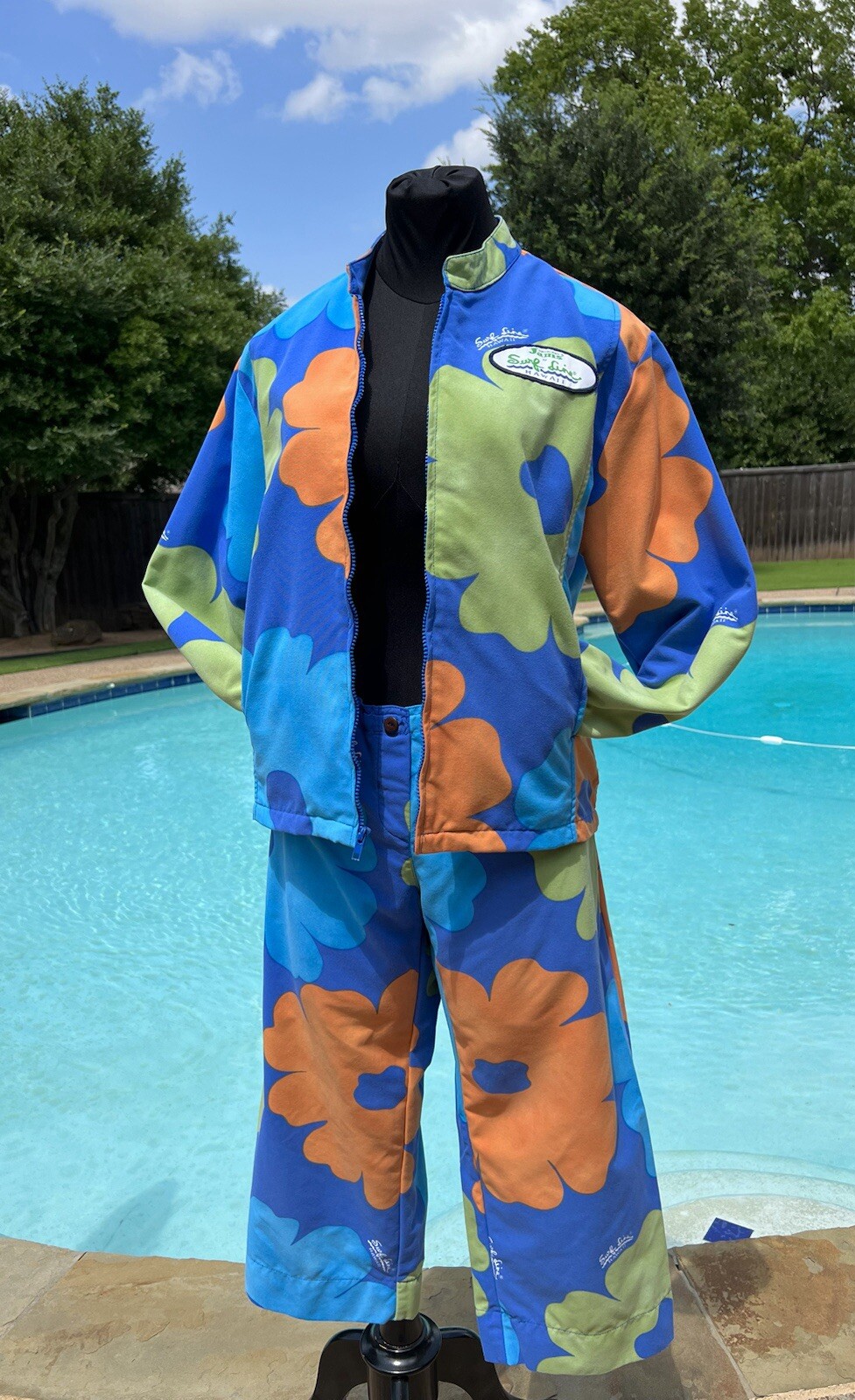 Surf Line Hawaii Original Jams Zippered Jacket & Capri Pants UNISEX Poppy Royal