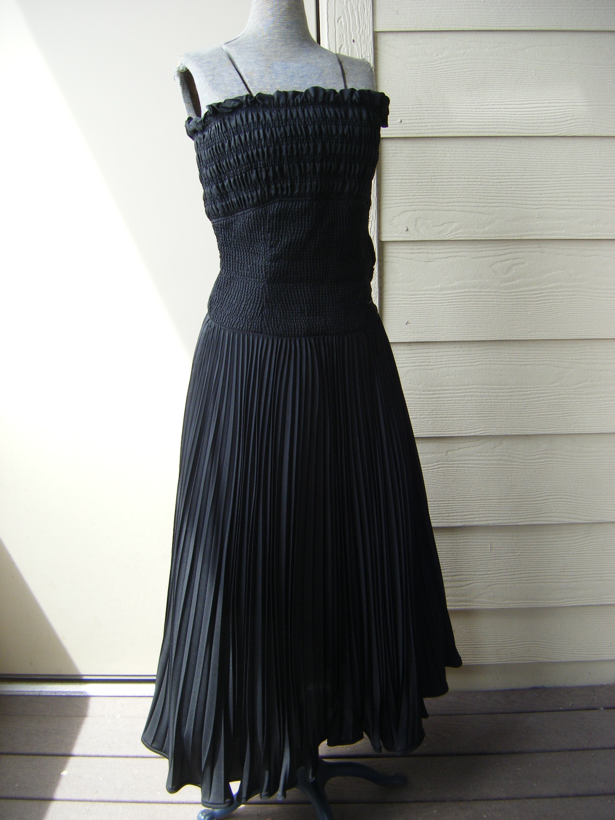 Dated 1946 „Lilli Ann” Strapless Ruffle Pleated Long Party Dress-Bust 36/S-M