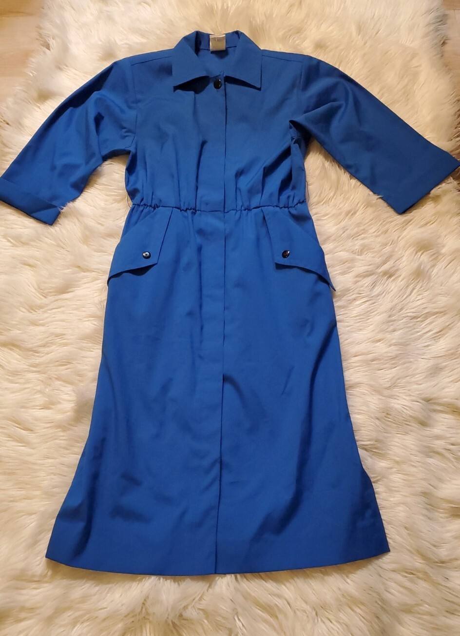 Vintage Petites By Willi Blue Dress no Belted ~ Women’s Size 6