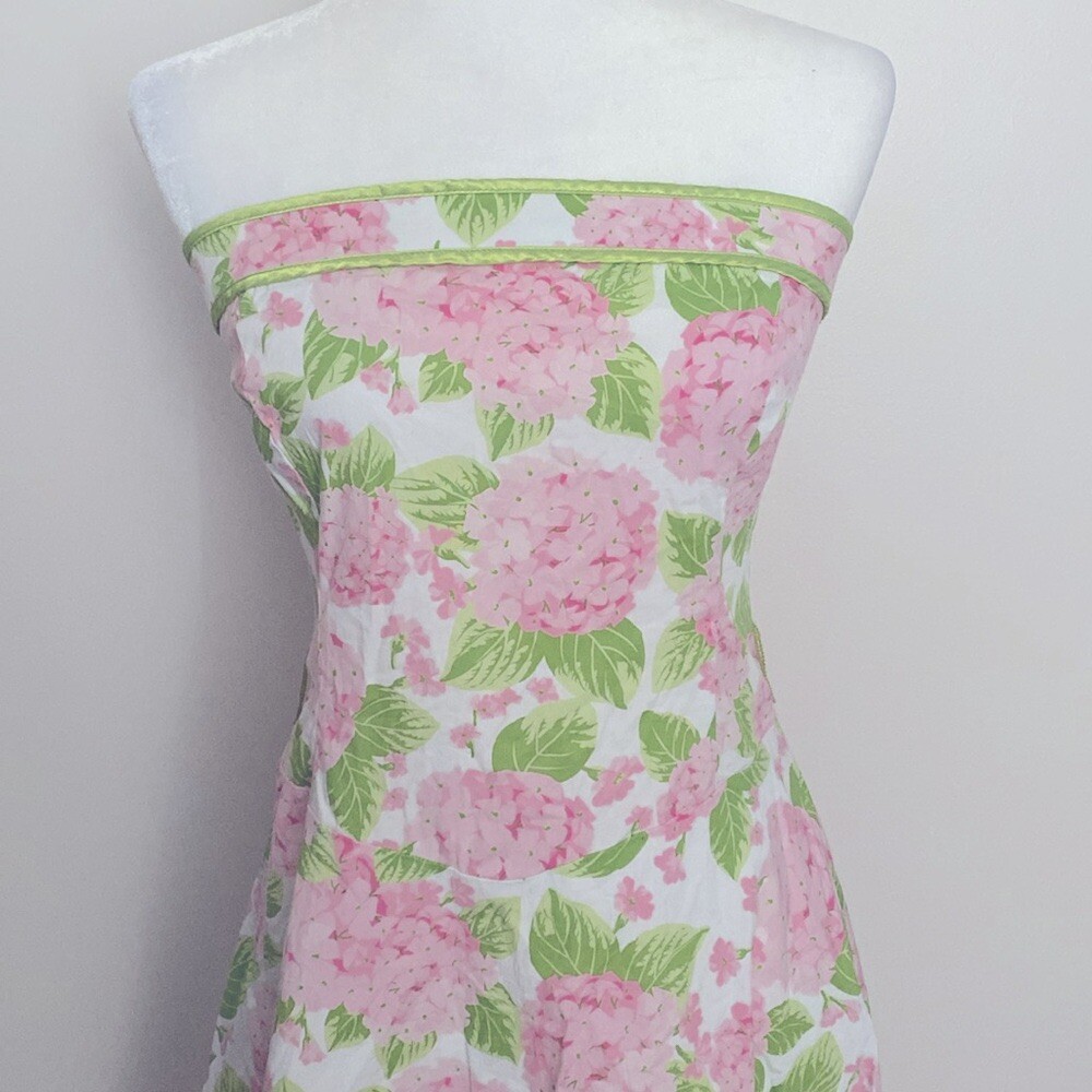 Ruby Rox vintage 90’s pink and green floral strapless dress