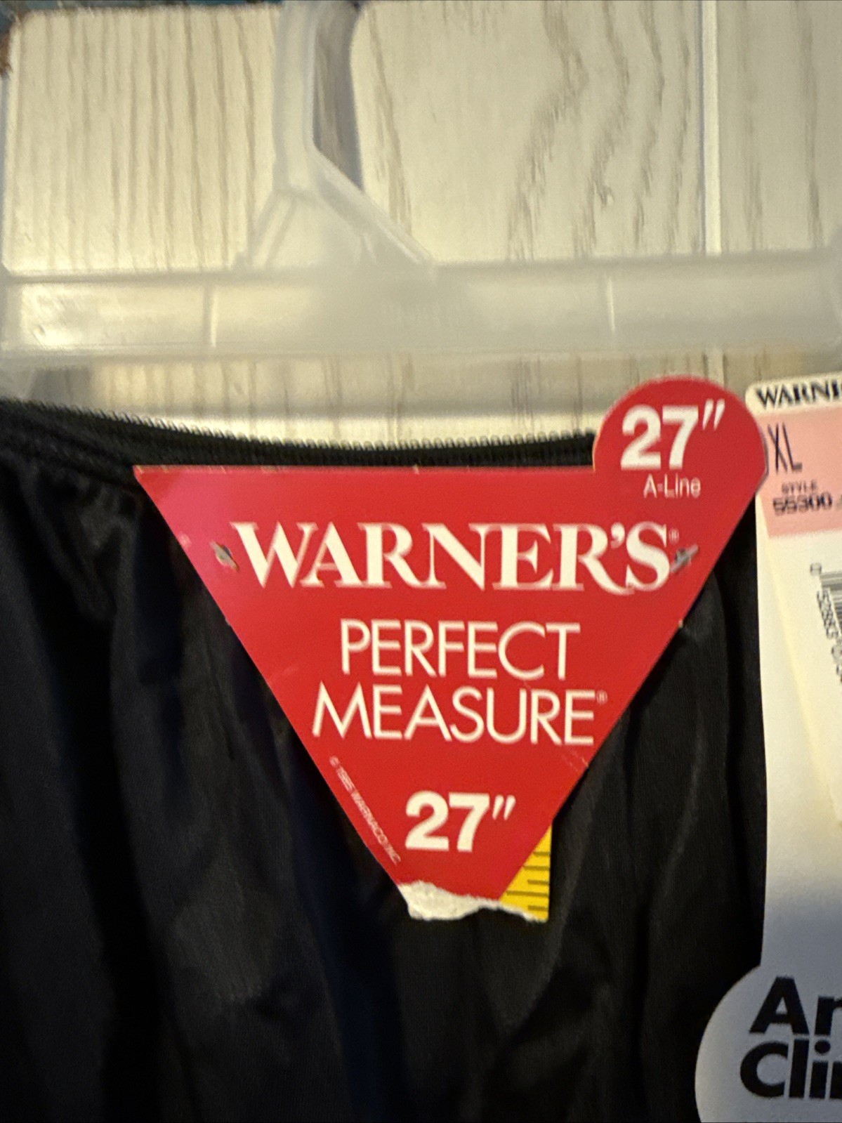 Vintage Black Nylon Half Slip Warners Perfect Measure 55300 XL 27” A-line Lace