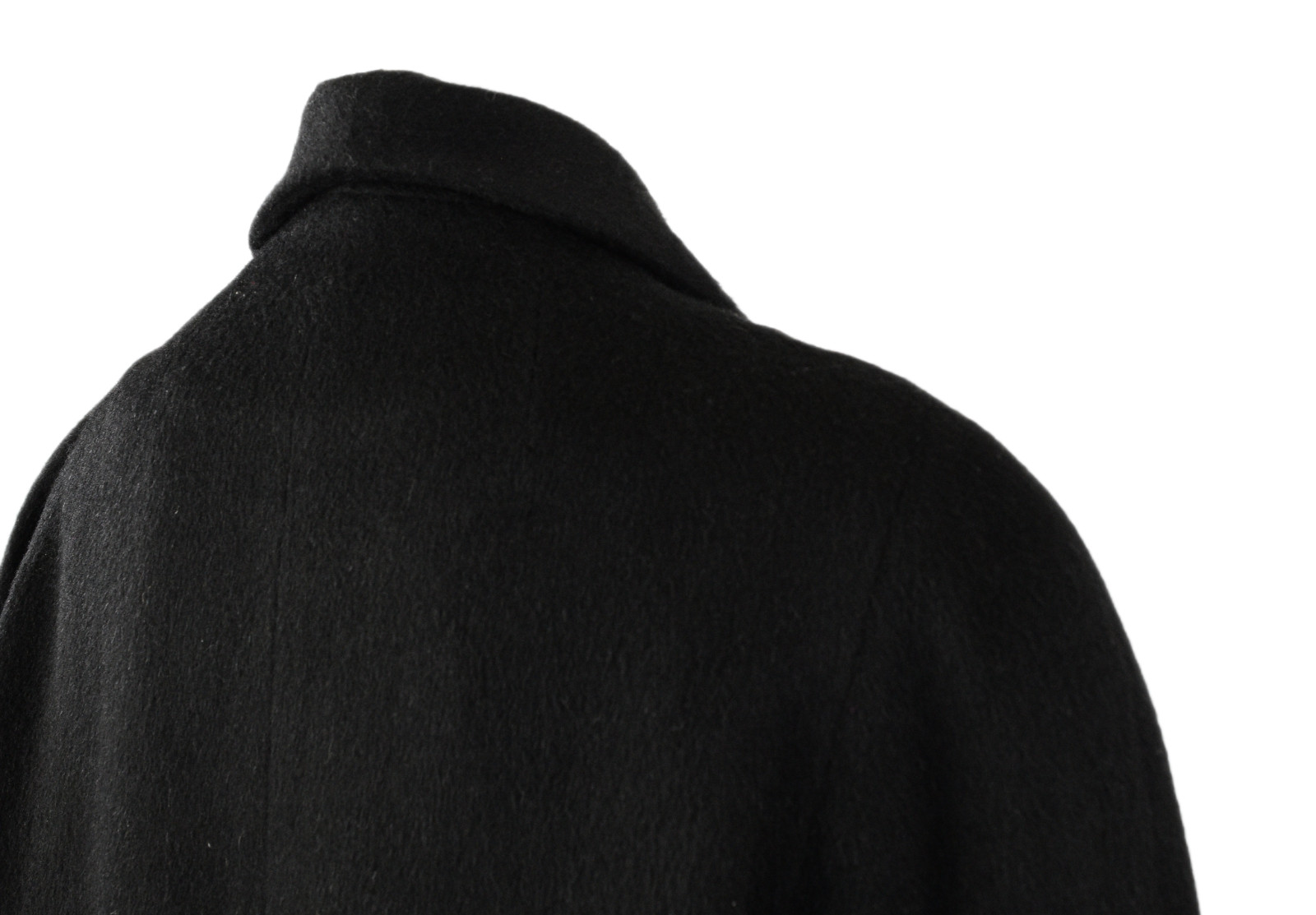 50s Vintage Womens S/M Black Wool Dress Coat Velvet Trim Fairmont Fashions