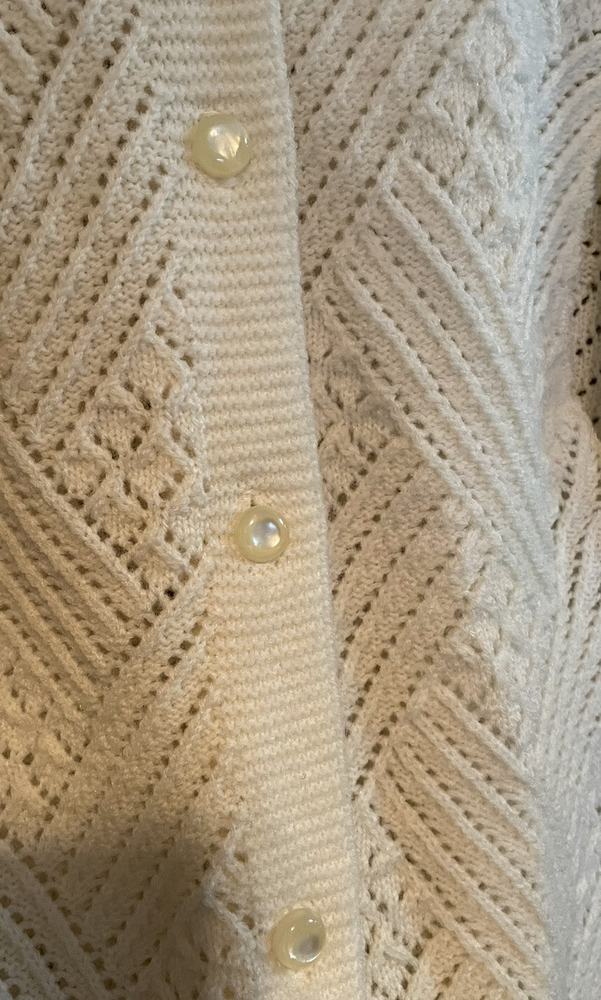 Vintage – 60s SHERRY GALE Cream Turbo Orlon Acrylic Sweater Poncho Cape – OS