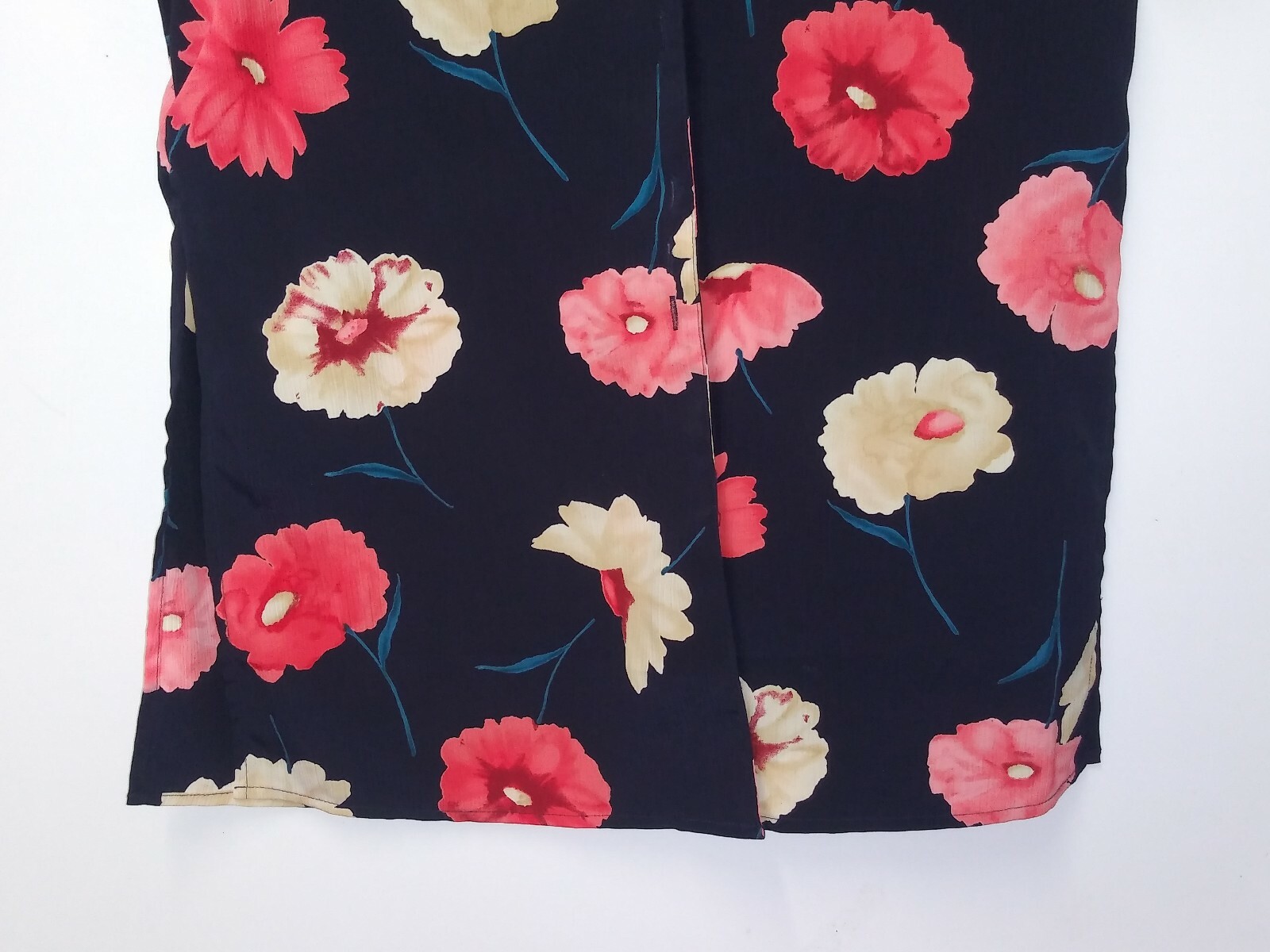 women’s floral Blouse/Top 80s-90s Vintage Christie & Jill Sz L black pink bright