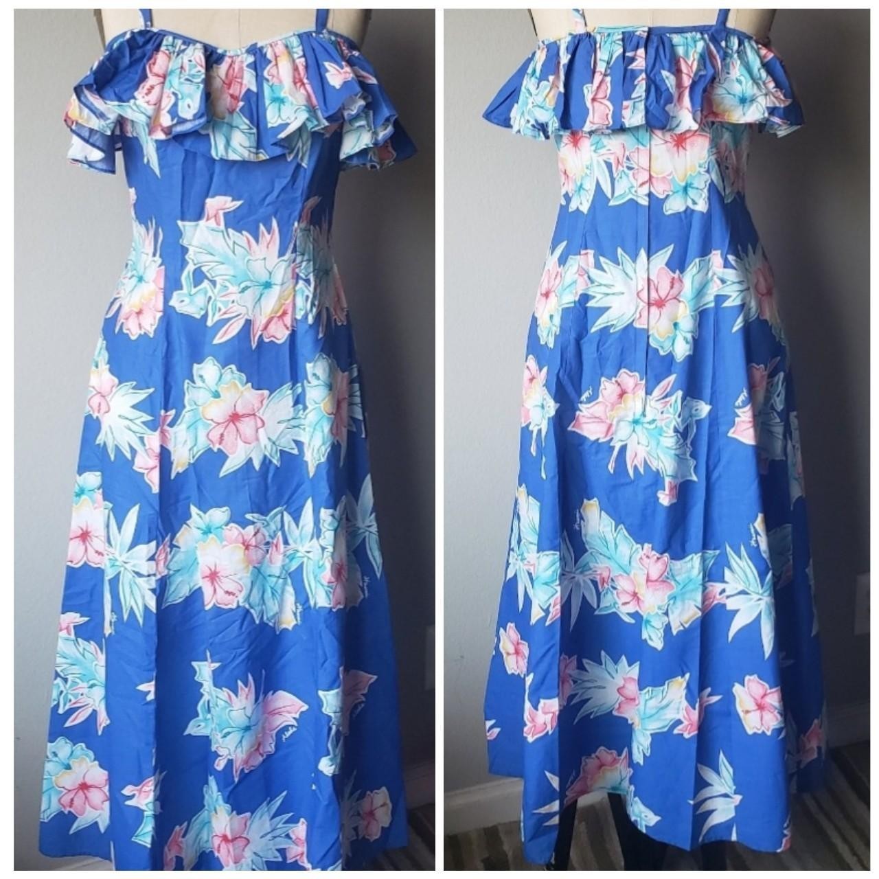 Classic Vintage 1950’s Handmade Maxi Style Hawaiian Dress
