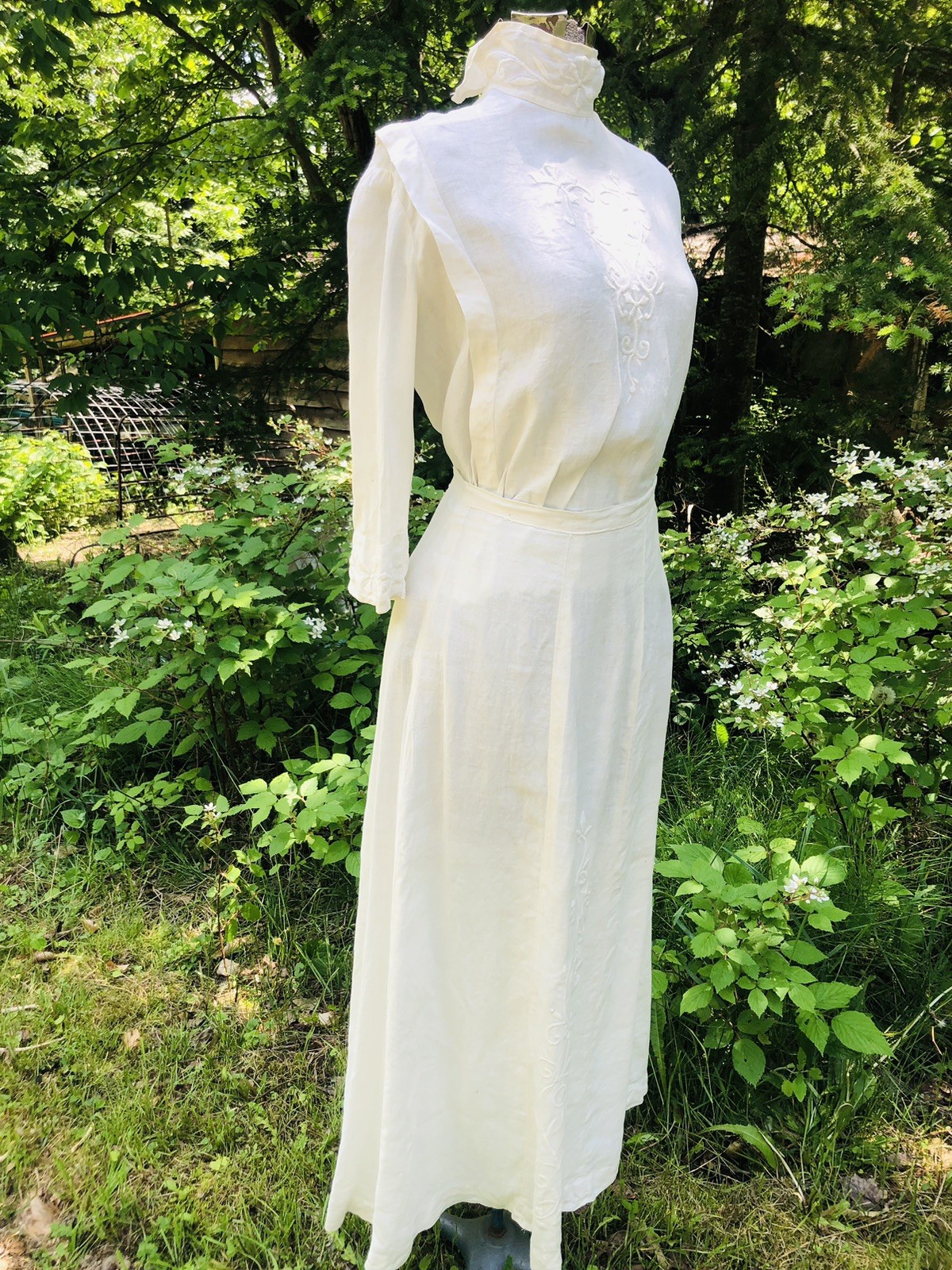 Vintage Antique Edwardian 1900’s Linen Gown DRESS 36-24-44