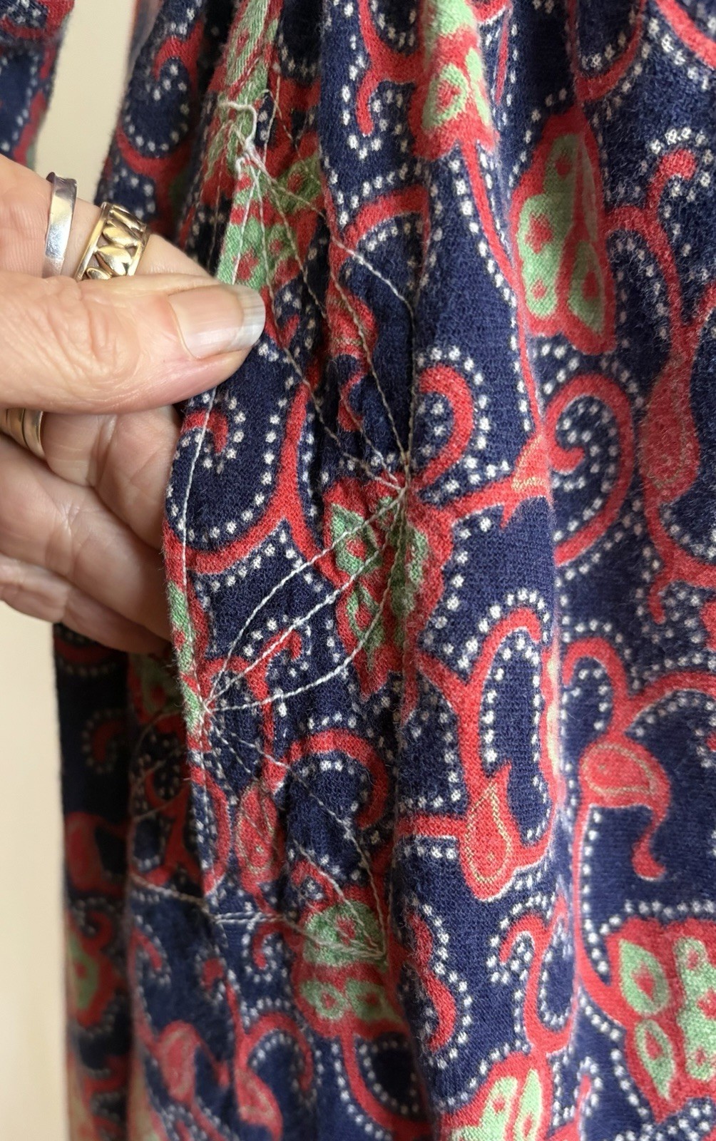 Vintage 70s Boho Hippie Retro Bohemian Afghan Style Colorful Dress Sz SM