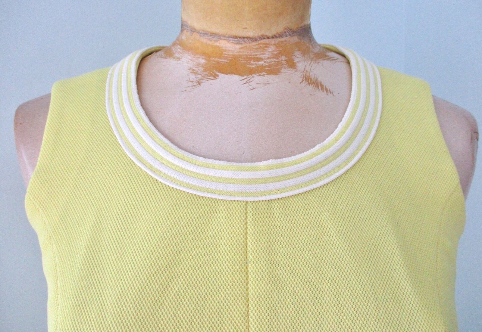 Vtg 70s Leslie Fay Yellow 2-Pc Fit Flare Ringer Dress Jacket Secretary Suit S/M