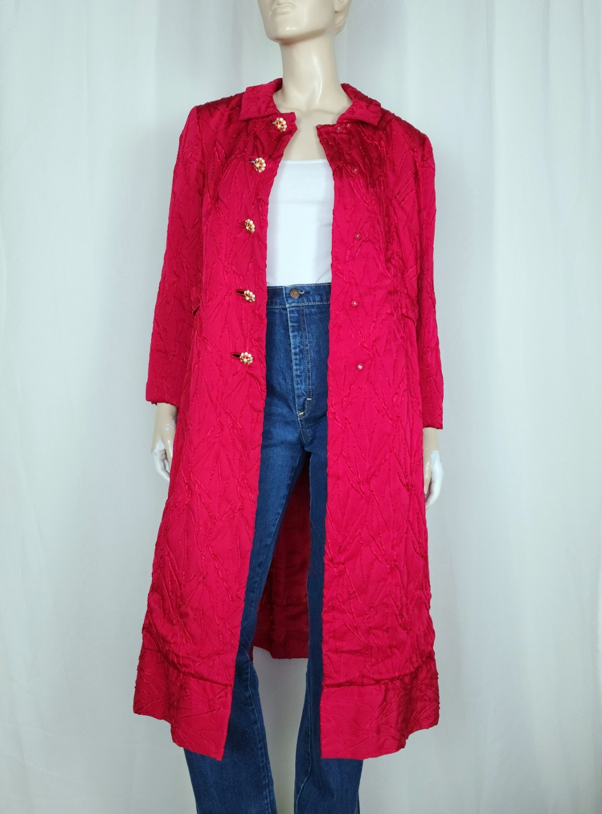 60s Holt Renfrew dress jacket overcoat pink M