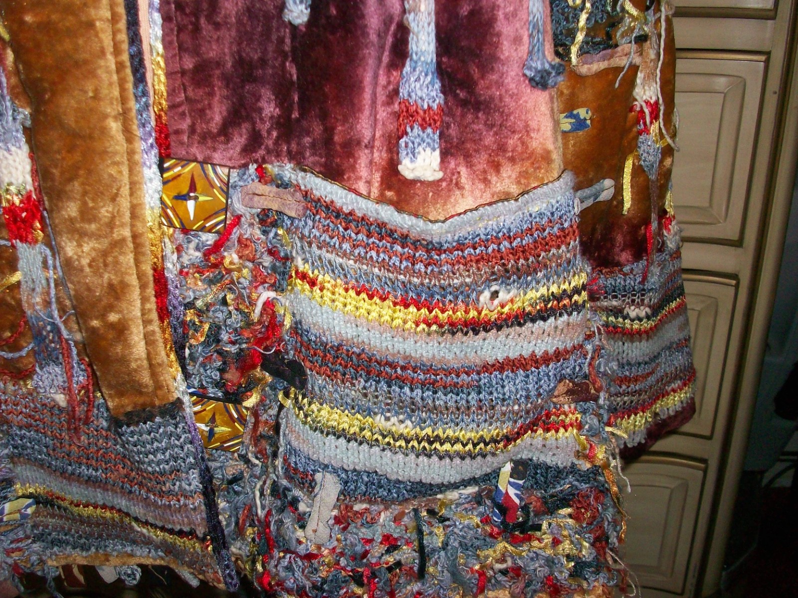 Vintage Designer SANDY STARKMAN Women’s Boho Mixed Media Cotton Rayon Jacket XL