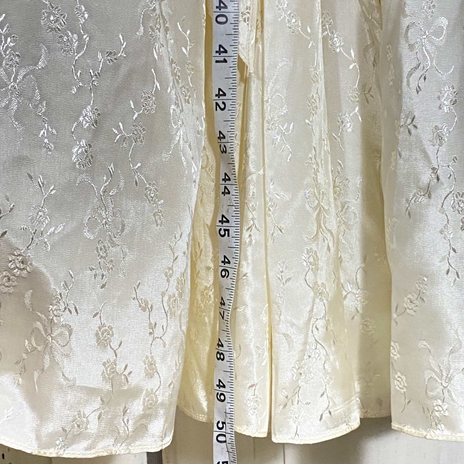 Vintage Candi Jones California Cream Floral Strapless Gown Dress XS 80s Romantic