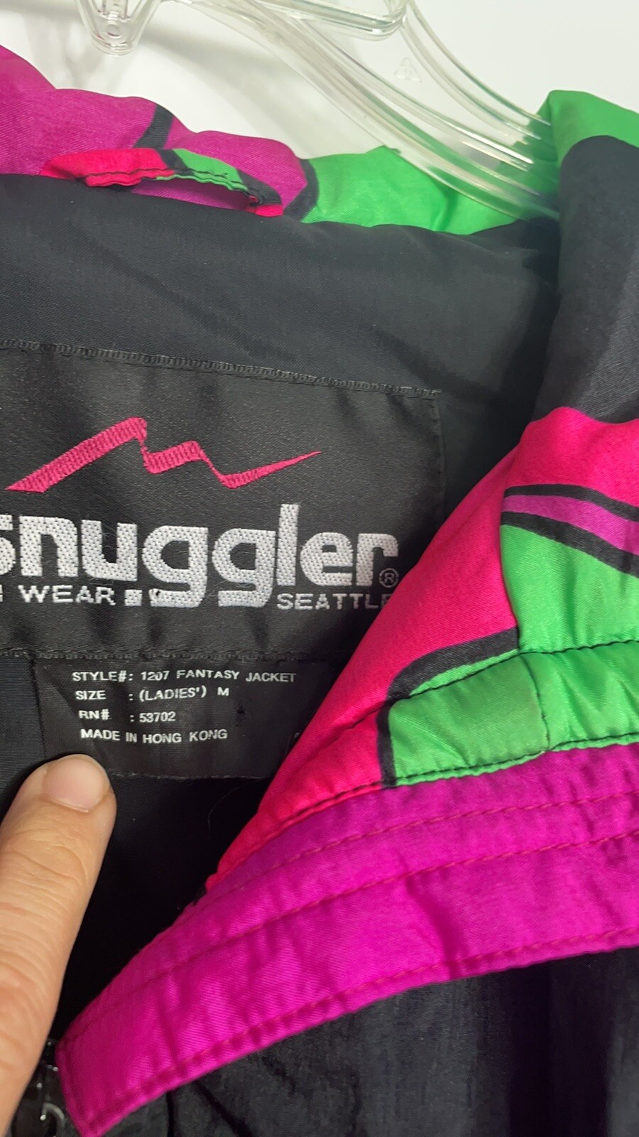 Vintage 1980’s Snuggler Seattle Fantasy Neon Ski Jacket Women’s Sz M Snow