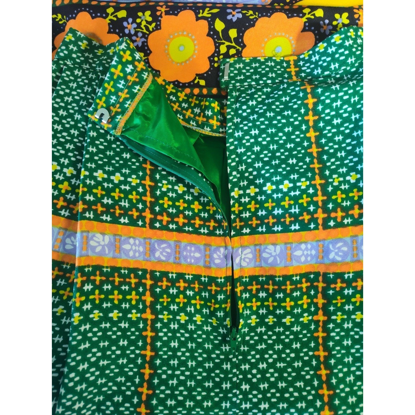 Malbe Originals Vintage Maxi Skirt Size 9/10 Colorful Happy Hippie Festival 70s