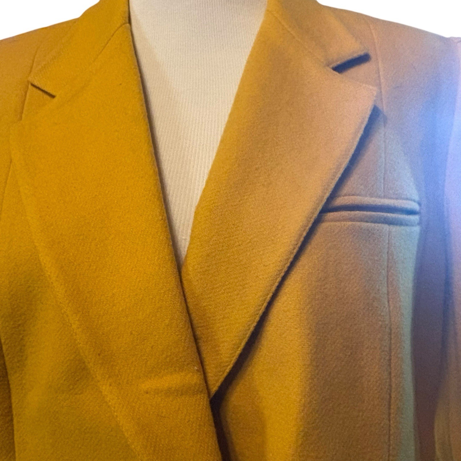 Peabody House Women’s 11/12 Tailored Lined Gold Blazer Wool Blend Korea