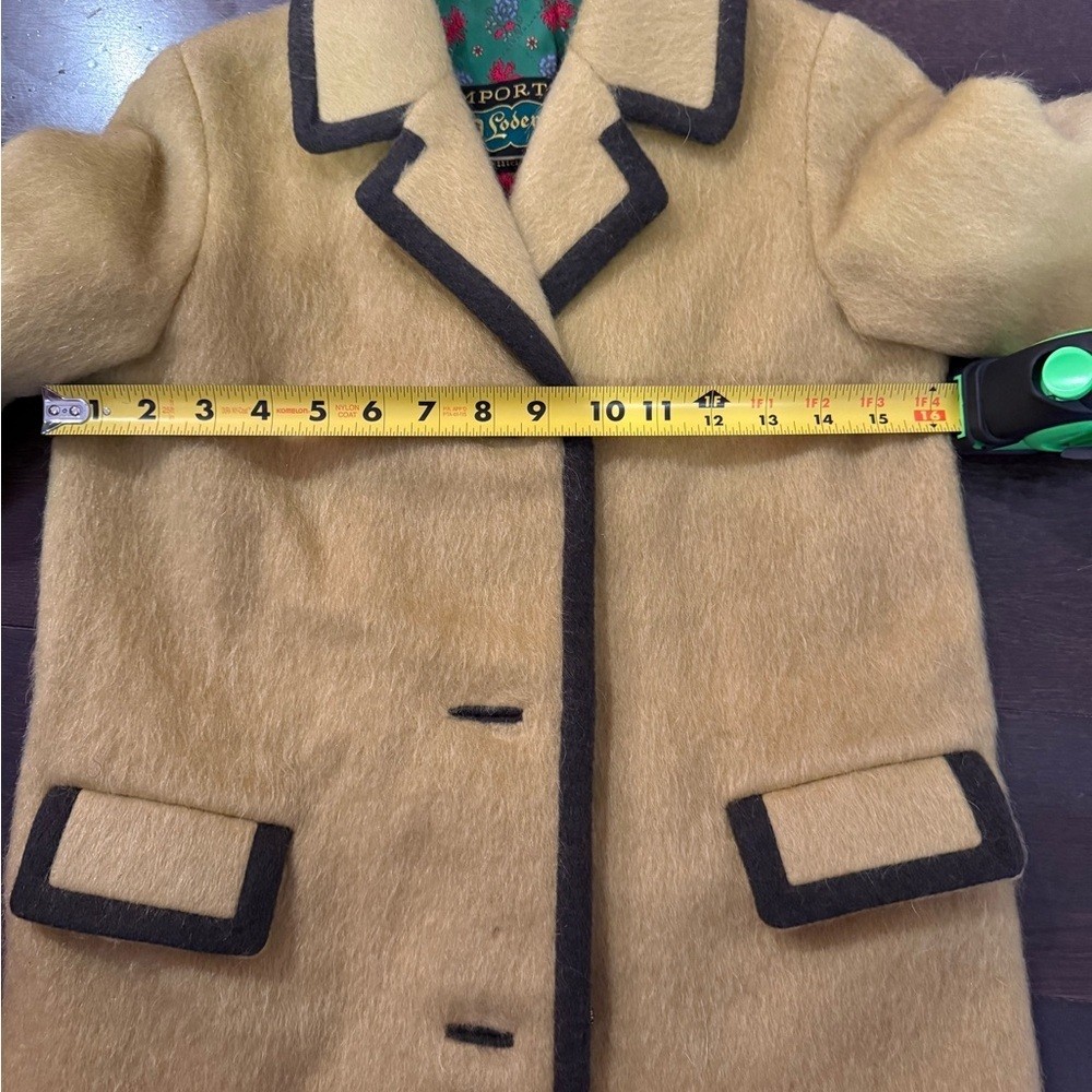 Vintage Lodenfrey 60s Austrian Yellow Loden Wool Mohair Coat Petite XXS/Kids 12