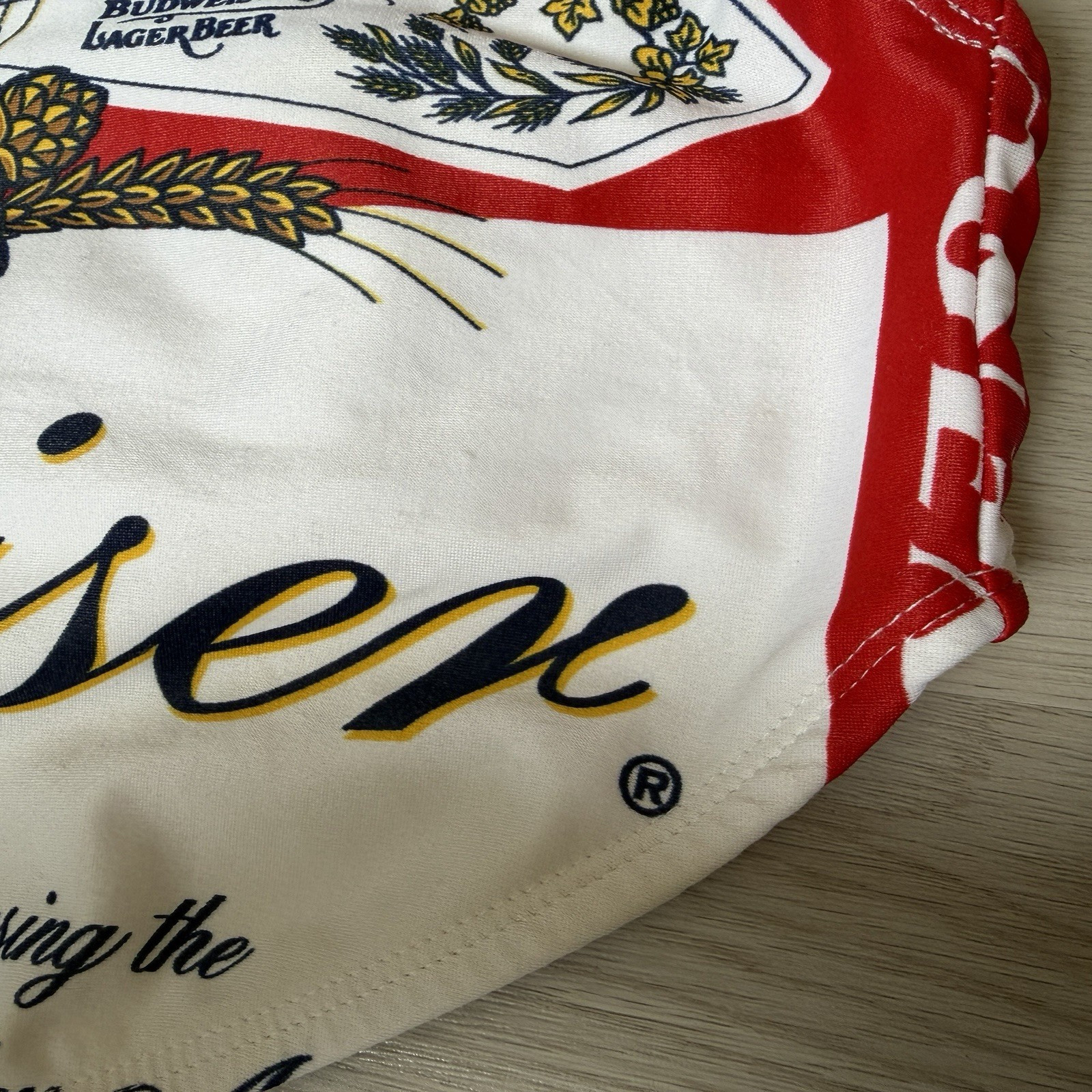VTG Budweiser Beer Swimsuit Womens 9 One Piece 90s Anheuser Busch Retro Festival