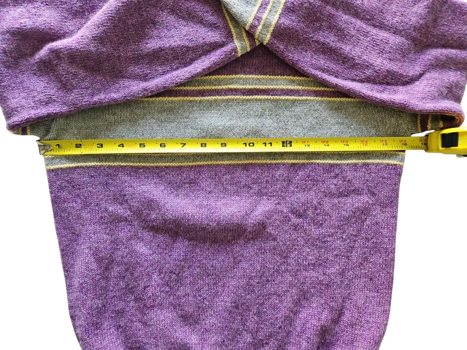 VTG NOS 70s Prego II Preppy Purple Shetland Wool Blend Pullover Sweater Large