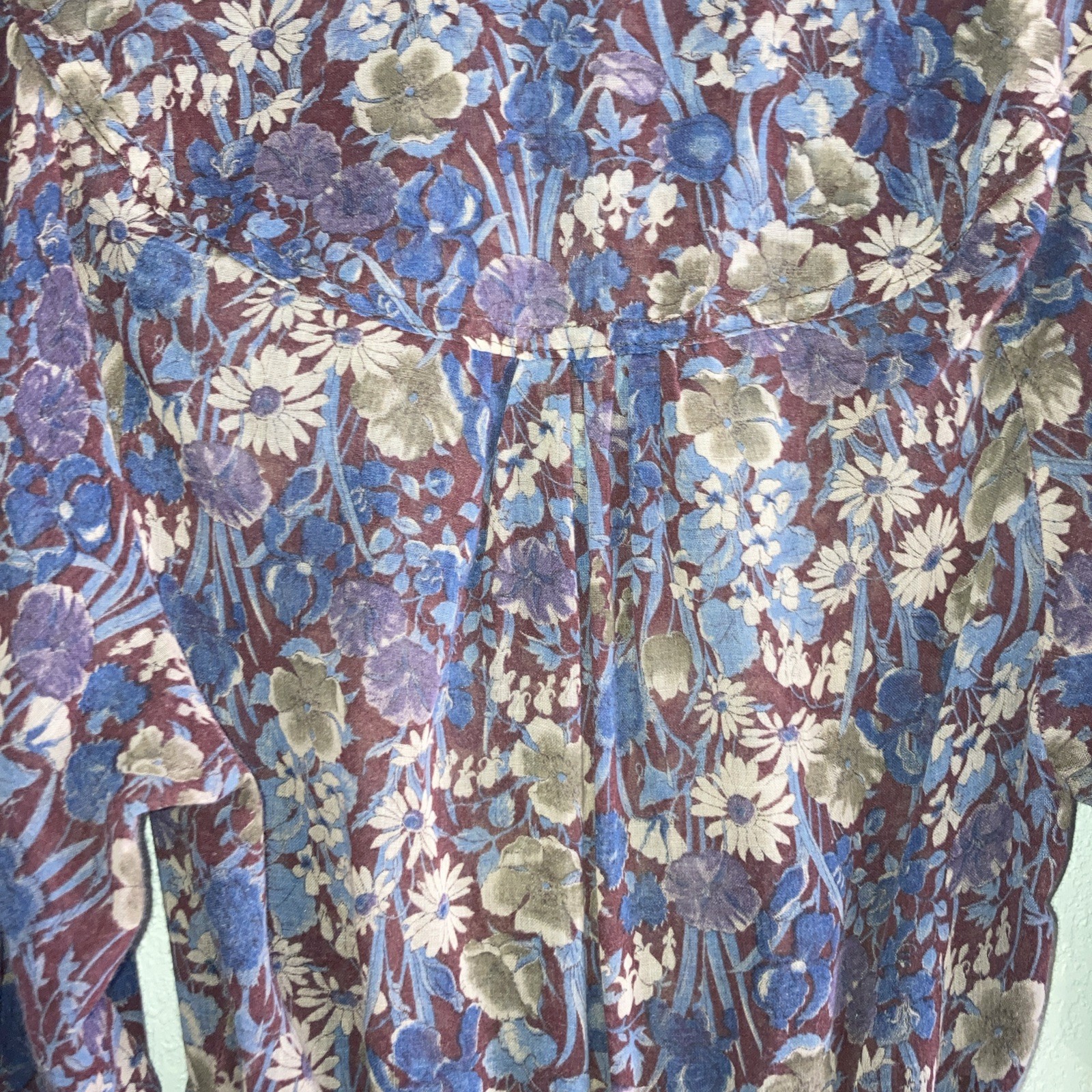 Foxy Lady San Francisco Maxi Dress Sz S Prairie Sheer Cottagecore Romantic