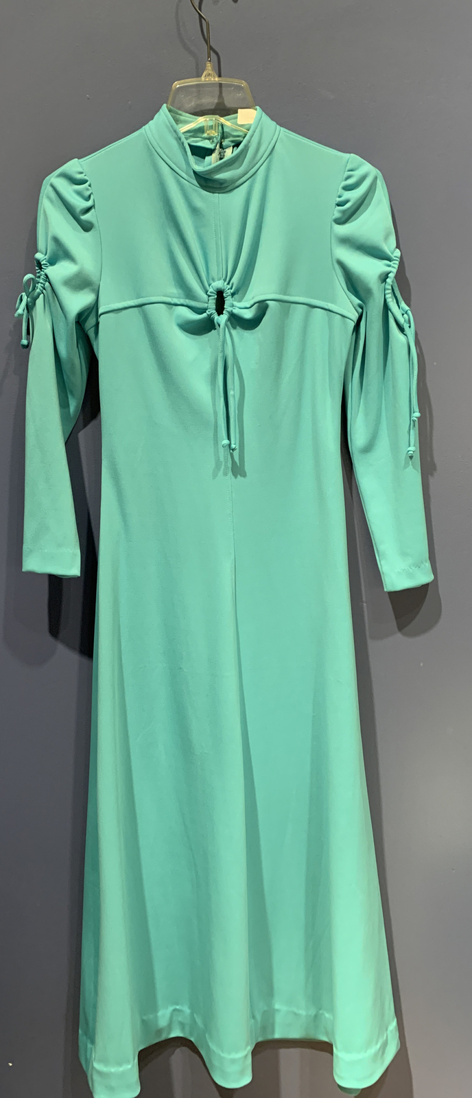 Womens Smal 1960’s Dress, Woodstock, Long, Polyester Rockabilly, teal