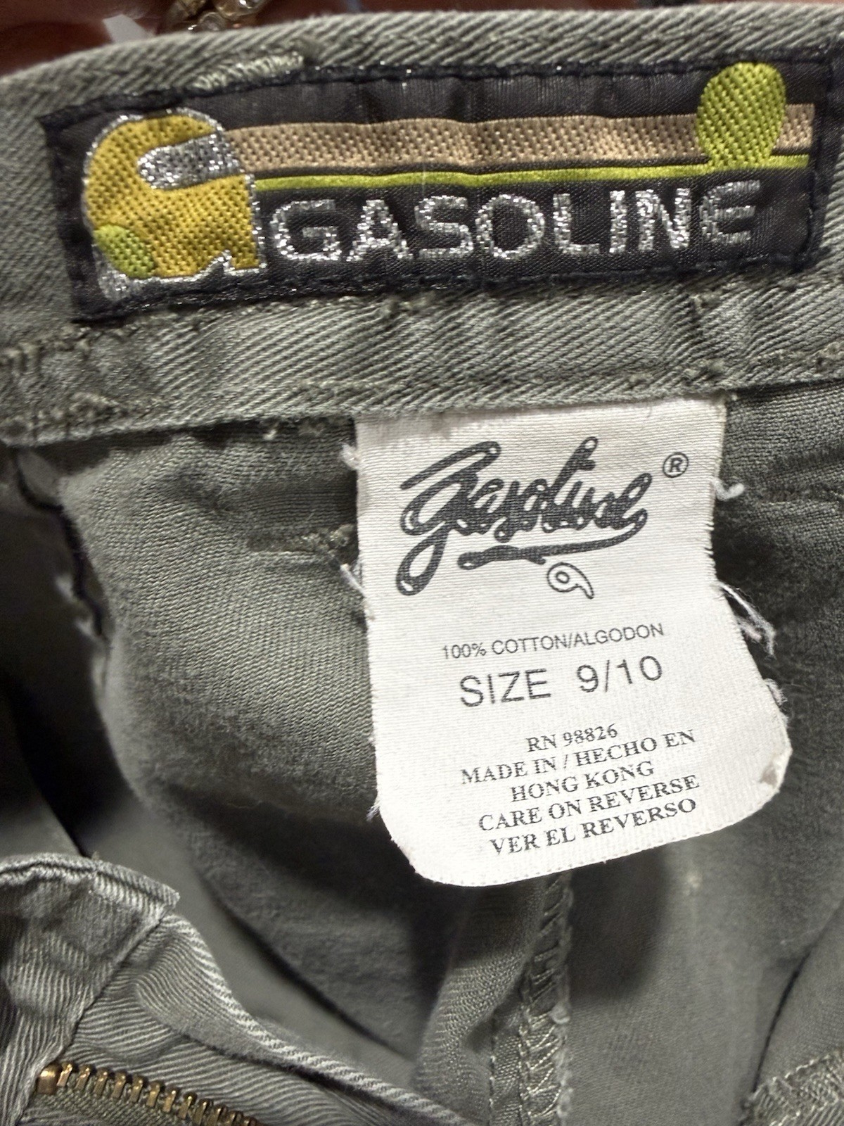 Gasoline Woman’s Mini Shorts Size 9/10 Cargo 3 In. Y2K 90s Grunge Skater Vintage