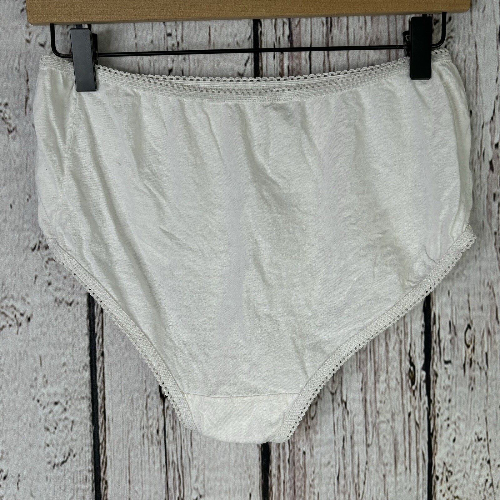 Vintage Cotton Panties Briefs Unknown Brand White Cotton Ladies Women’s Size 7