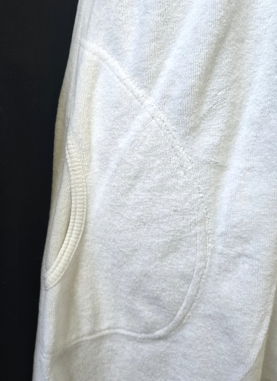Sporty Sexy Cute Vtg 90s HANA SPORT Deep V-Neck Terrycloth Hoodie Mini Dress L