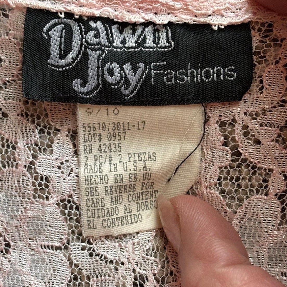 90s Dawn Joy Fashions Lace Midi Romantic Dress Womens 6 Pink Vintage Corset Back