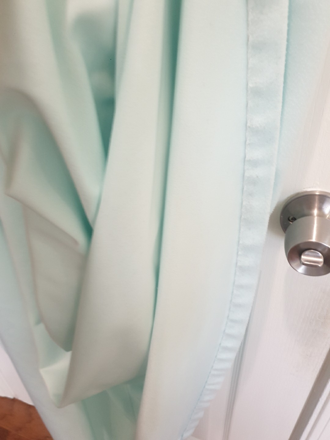 Vtg 80s Miss Elaine Nightgown Full Sweep Robe Sea foam Green Size-M