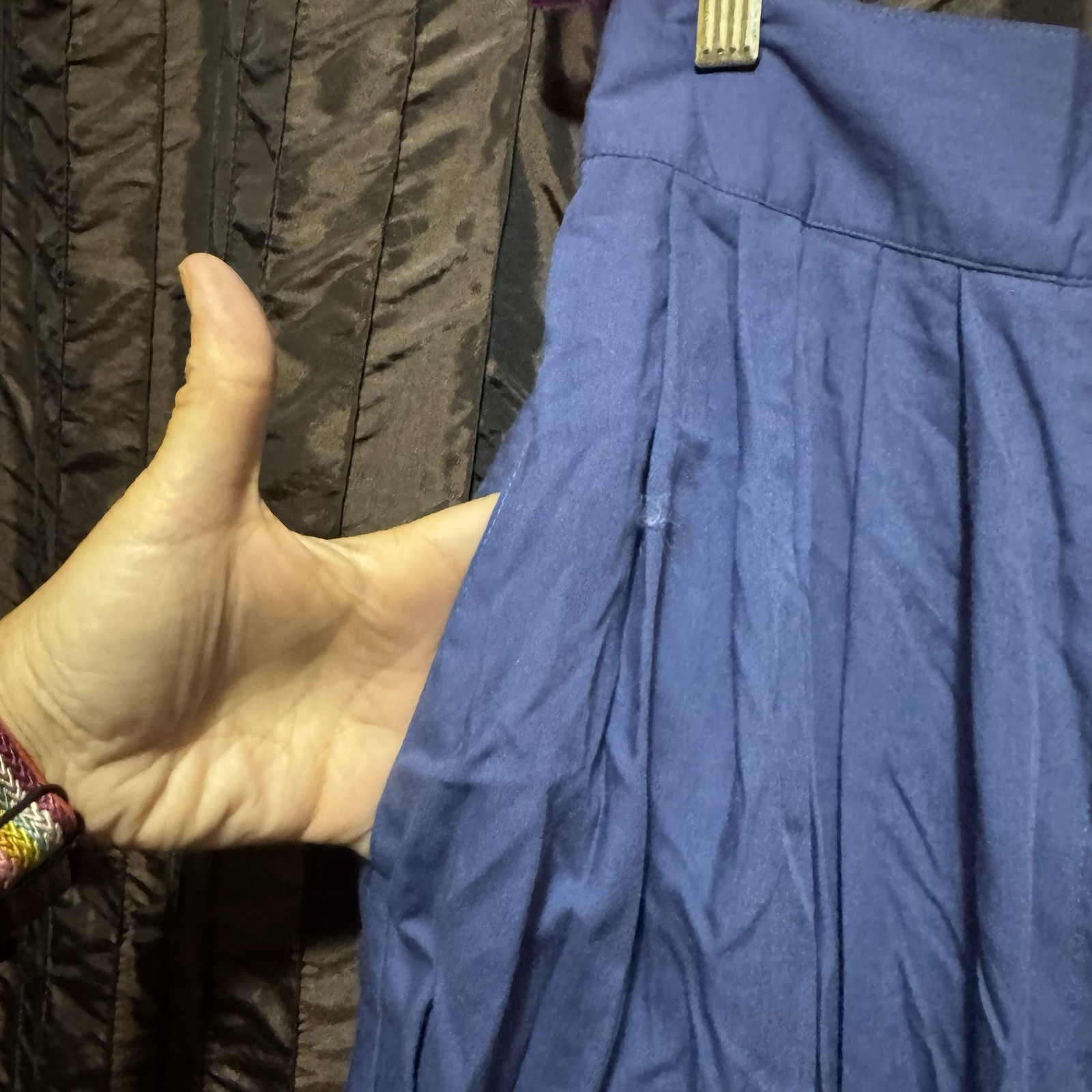 Kathie Lee Women’s Blue Shorts Elastic High Waist Pleated Front Size 10 Vtg