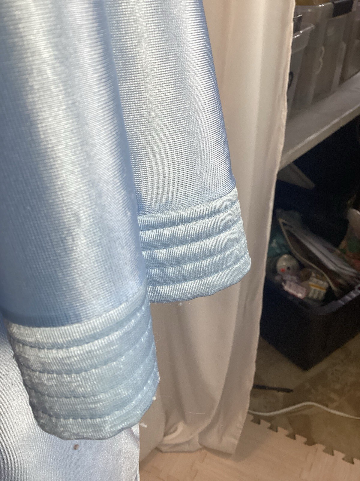 Vintage Sears 80’s At Home Wear Bathrobe Housecoat Baby Blue Bust 46″ Pockets