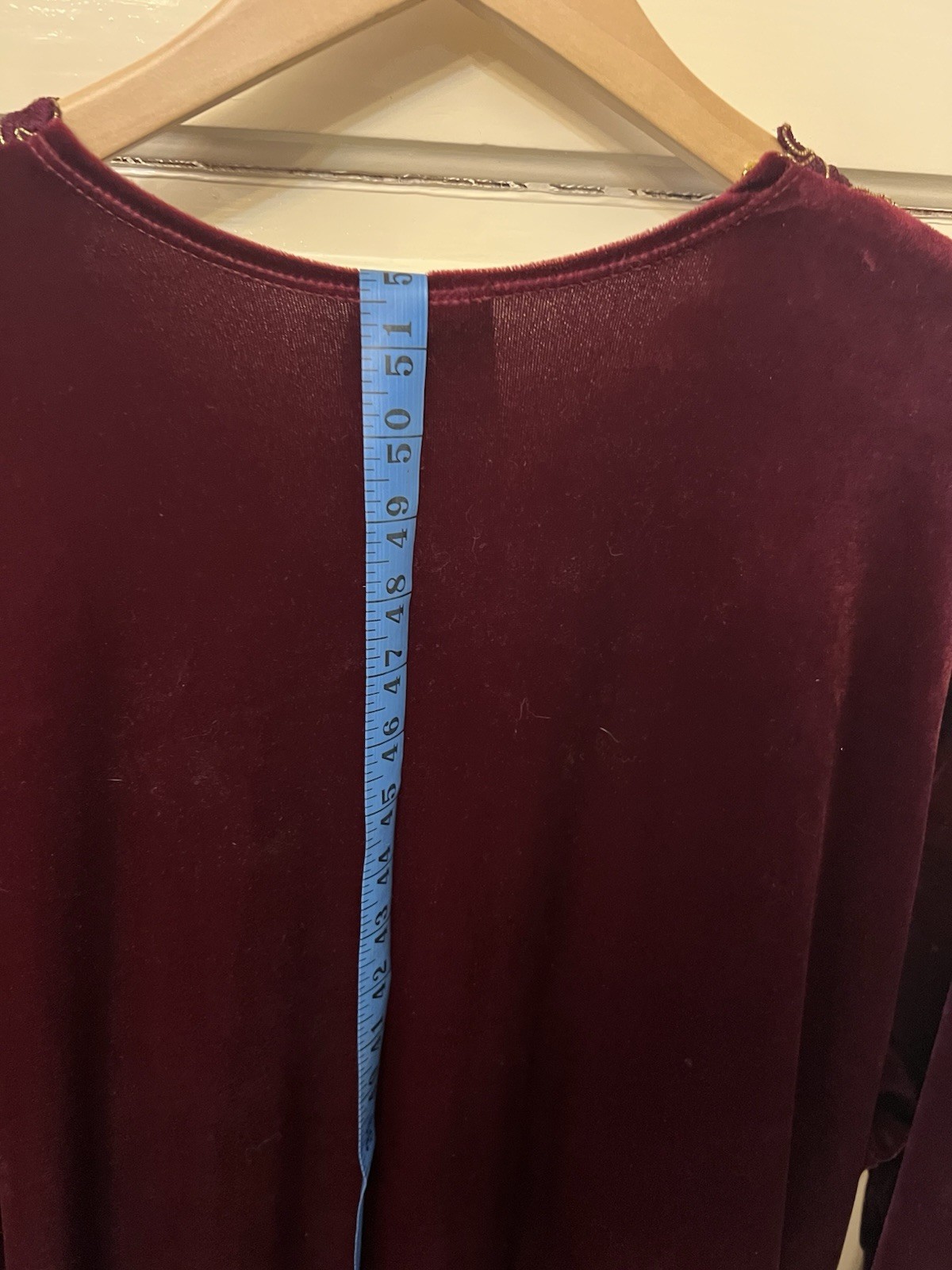 VTG Intimate Style Missy Caftan Velour House Dress Burgandy/Gold Tassel Greek